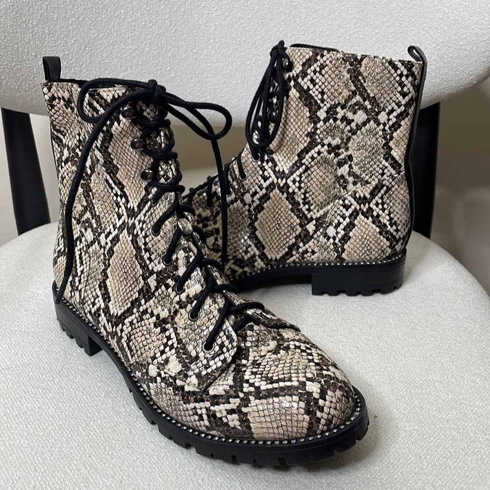 Women’s Snake skin combat style boots